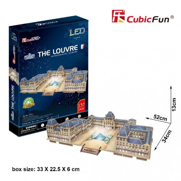 Mô hình giấy 3D CubicFun - Led thư viện Pháp - The Louvre - (L517h)