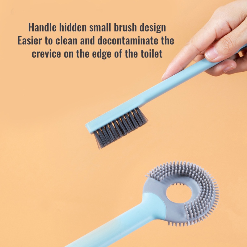 QQ Bàn Chải Vệ Sinh Toilet Bằng Silicon Kèm Giá Đỡ Tiện Dụng
