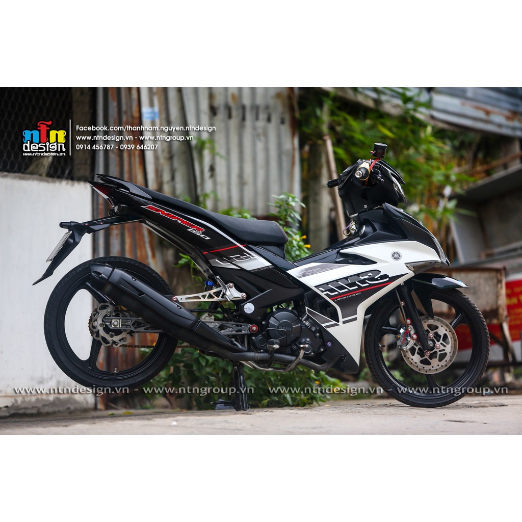 Tem rời exciter 150 Trắng đen Sniper , tem 3 lớp cao cấp  , không bay màu , ảnh thực
