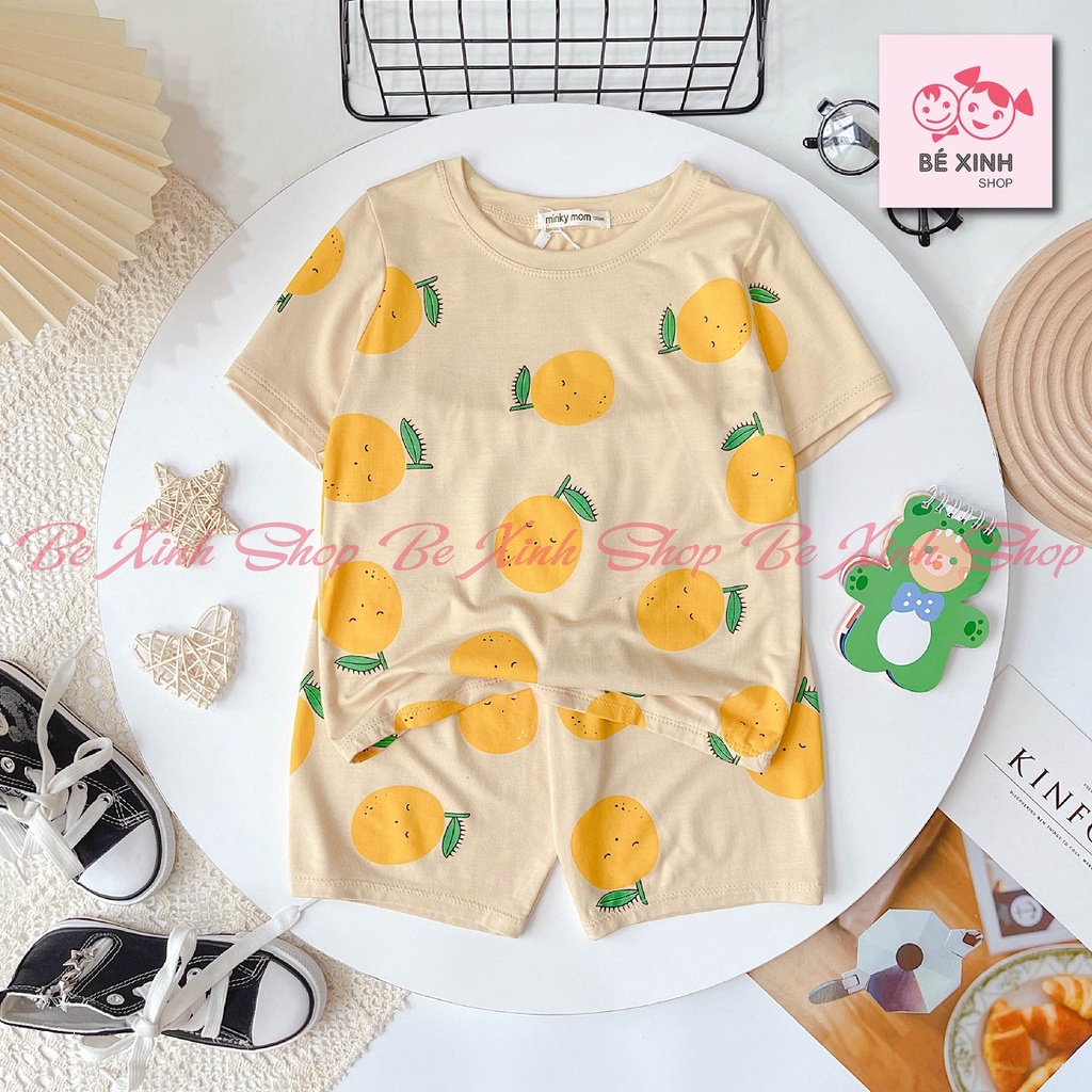 Đồ Bộ Quần Áo Trẻ Em Cộc Tay Cho Bé Trai Bé Gái Minky Mom  Đồ Bộ Tay Ngắn Thun Lạnh Cho Bé Trai Gái CỘC TRÁI CÂY