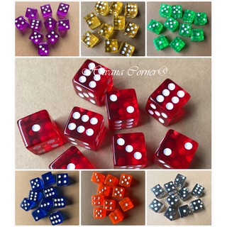 Set 7 viên xí ngầu xúc xắc trong suốt 6 mặt 16mm