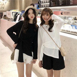 Áo thun nữ vạt chéo hàn quốc-