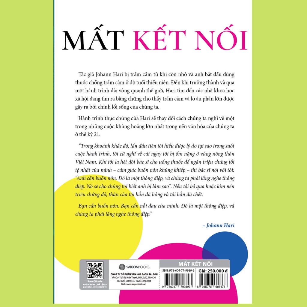 [Mã LIFEMALL995 giảm 10% đơn 99K] SÁCH - Mất Kết Nối (Lost Connections) - Tác giả Johann Hari