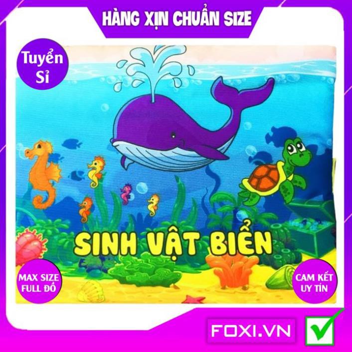 ComBo 4 Sách Vải Giáo dục mầm non Foxi-Chủ đề Động Vật-Dành cho bé Sơ Sinh-kích thích IQ-tưởng tượng-Mẹ dễ dàng vệ sinh