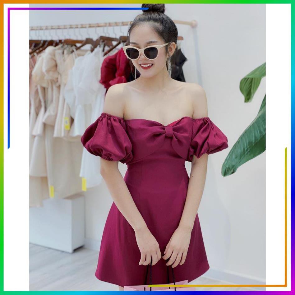 [HÀNG CAO CẤP] Đầm đi tiệc, đi chơi rớt vai nơ ngực xinh xắn Classy Dress