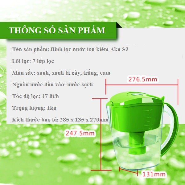 Bình lọc nước ion kiềm Aka S2 - Giải pháp sức khỏe cho gia đình bạn