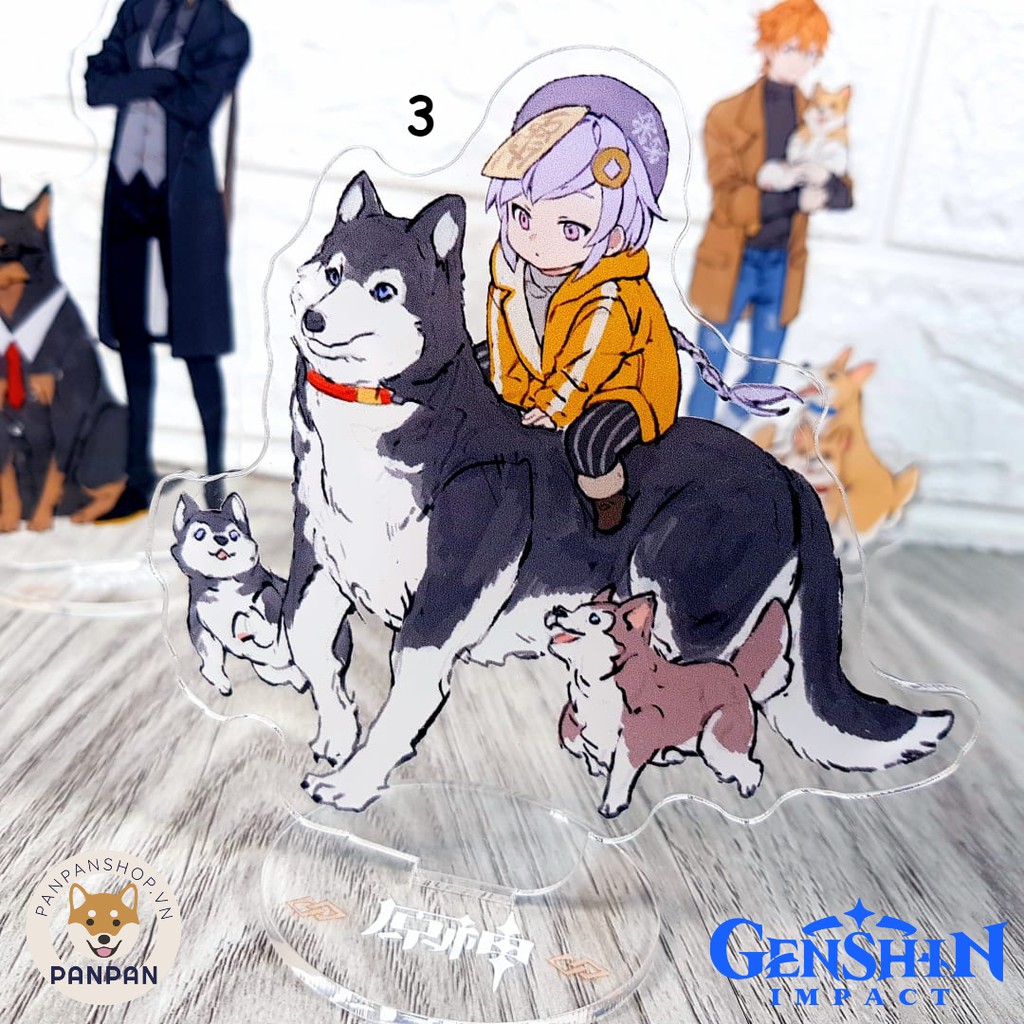 Mô Hình Standee Anime Genshin Impact và Thú Cưng (15cm)