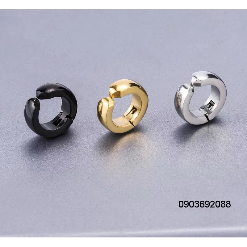 Bông tai kẹp inox khoen tròn kiểu trung tính BNC-114