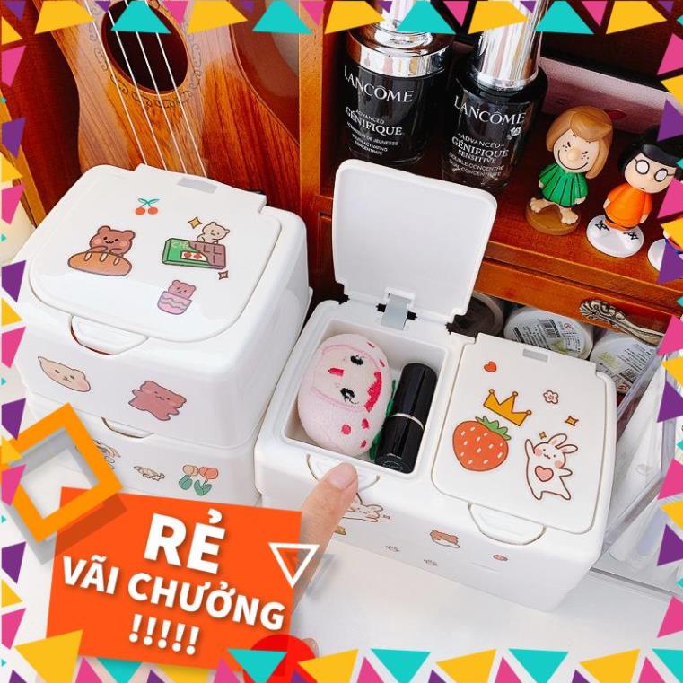 Hộp Đựng Đồ Mini Nắp Bật Để Bàn Dễ Thương Tiện Lợi [Hàng Loại 1]