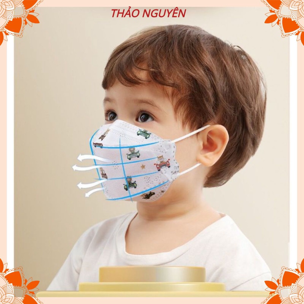 Thùng 60 Túi 600 chiếc khẩu trang 4D KF94 cho bé,an toàn,kháng khuẩn,tiêu chuẩn hàn quốc