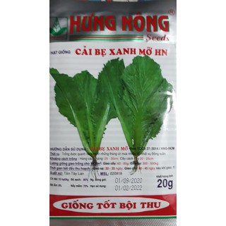 Hạt giống rau cải bẹ xanh mỡ  - 20gr