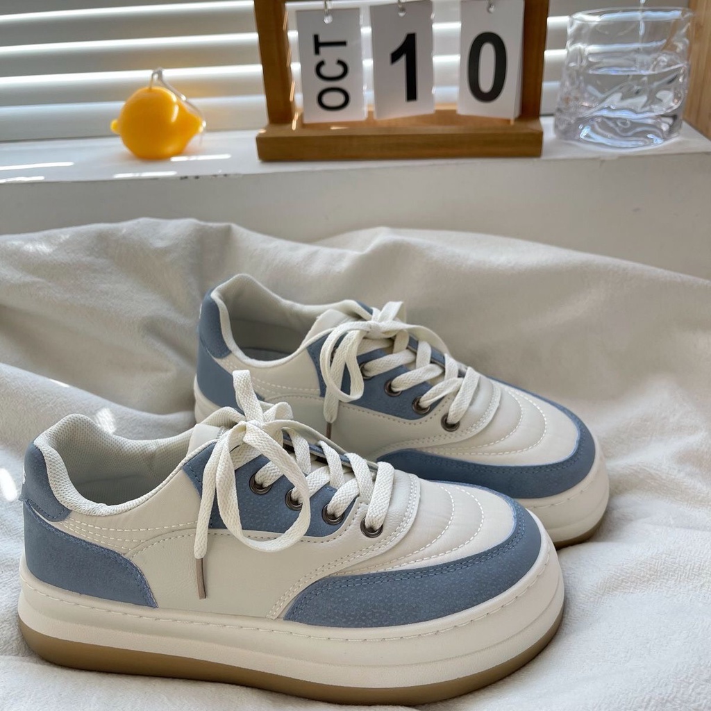 Giày thể thao ulzzang đế bánh mì phong cách Hàn Quốc