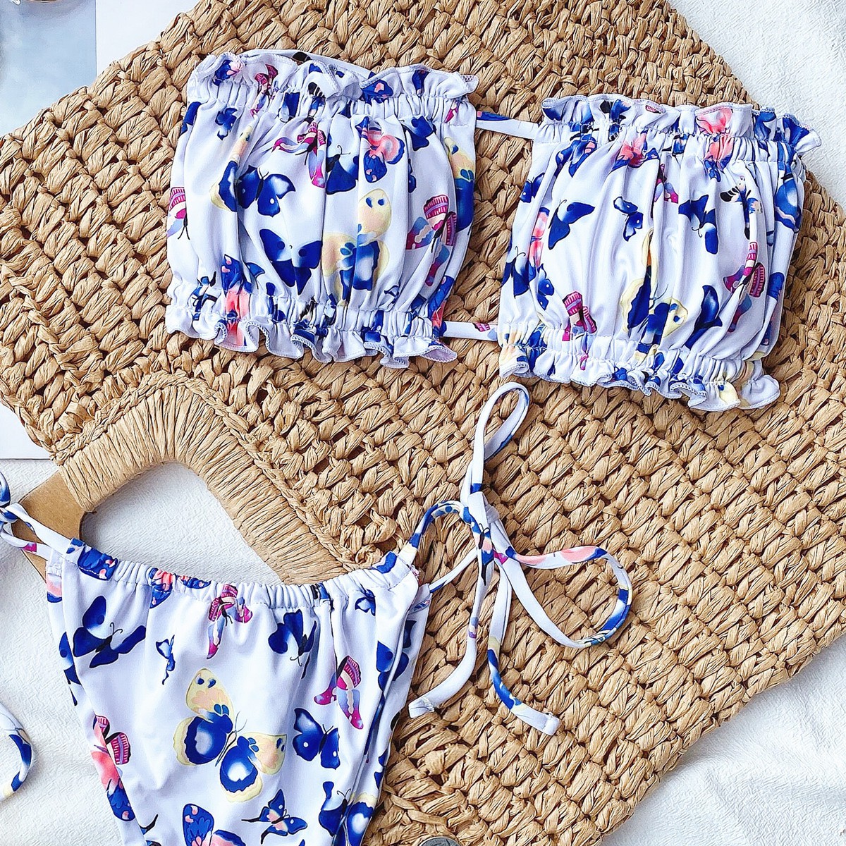 BUTTERFLY Bikini In Hình Bướm Màu Hồng / Trắng | BigBuy360 - bigbuy360.vn