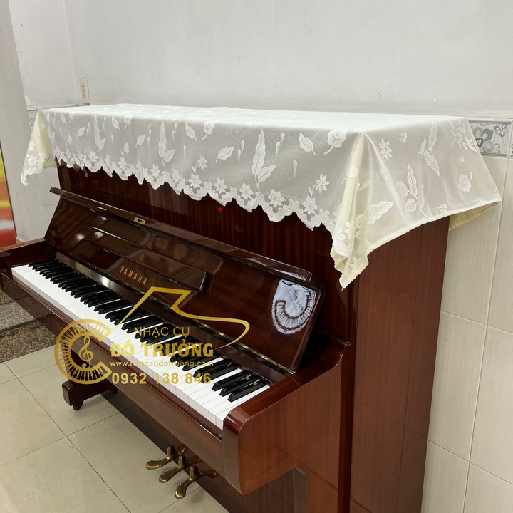 Khăn phủ đàn Piano ren trắng họa tiết chiếc lá đẹp tinh tế