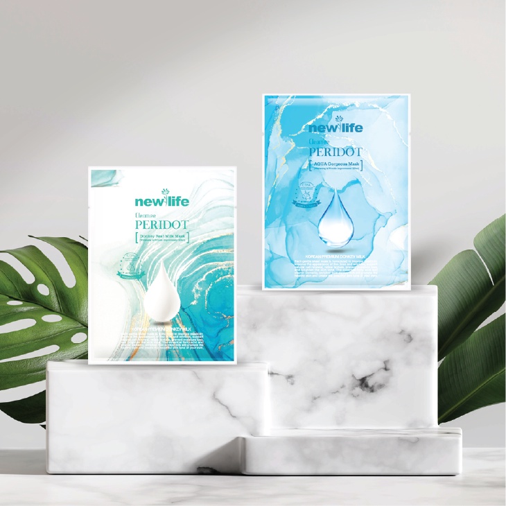 Mặt Nạ Dưỡng Ẩm Newlife Cleomee Peridot Aqua Gorgeous, Mặt Nạ Dưỡng Trắng Da Cấp Ẩm Chuyên Sâu Cao Cấp