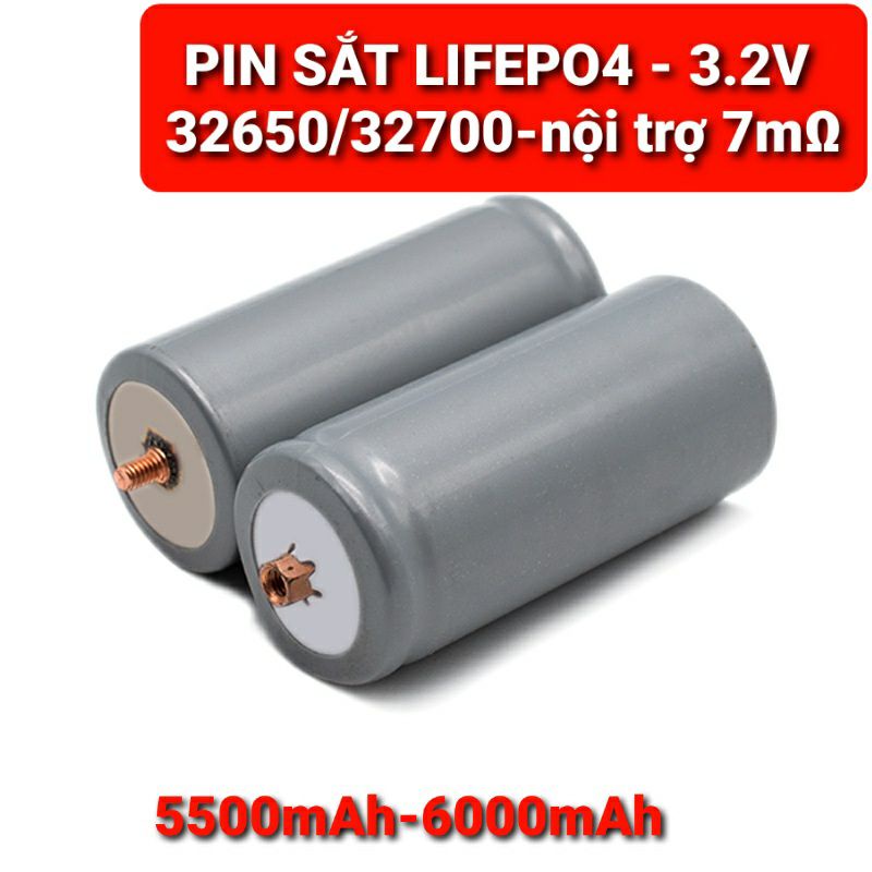  CELL PIN SẮT LIFEPO4 32650 - DUNG LƯỢNG 5600 -- 6000mah- 3.2V XẢ CAO ĐẦU VÍT