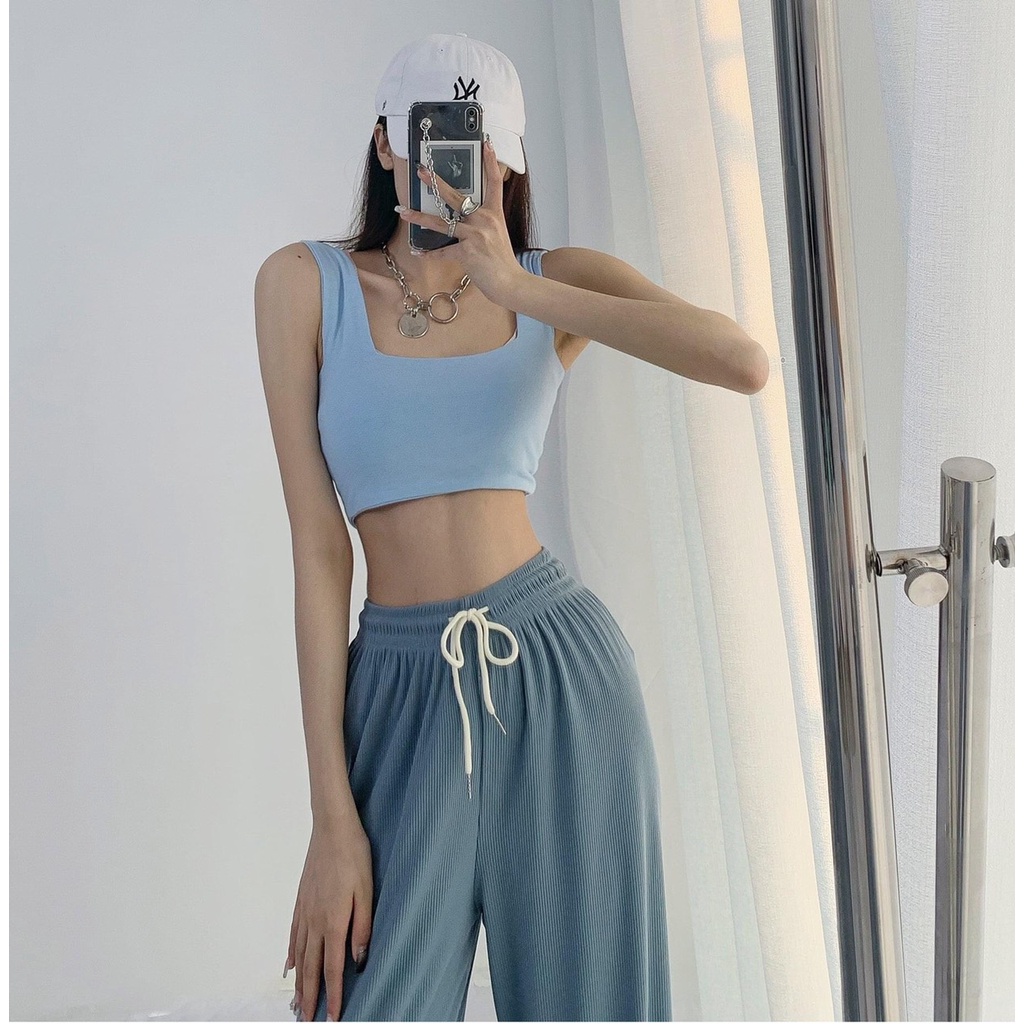 Quần suông chất cotton tăm siêu mềm