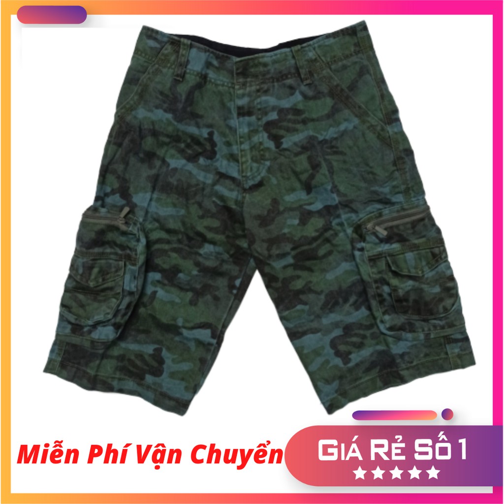 Quần Short Nam Kaki Túi Hộp Camo Cao Cấp Nhiều Màu