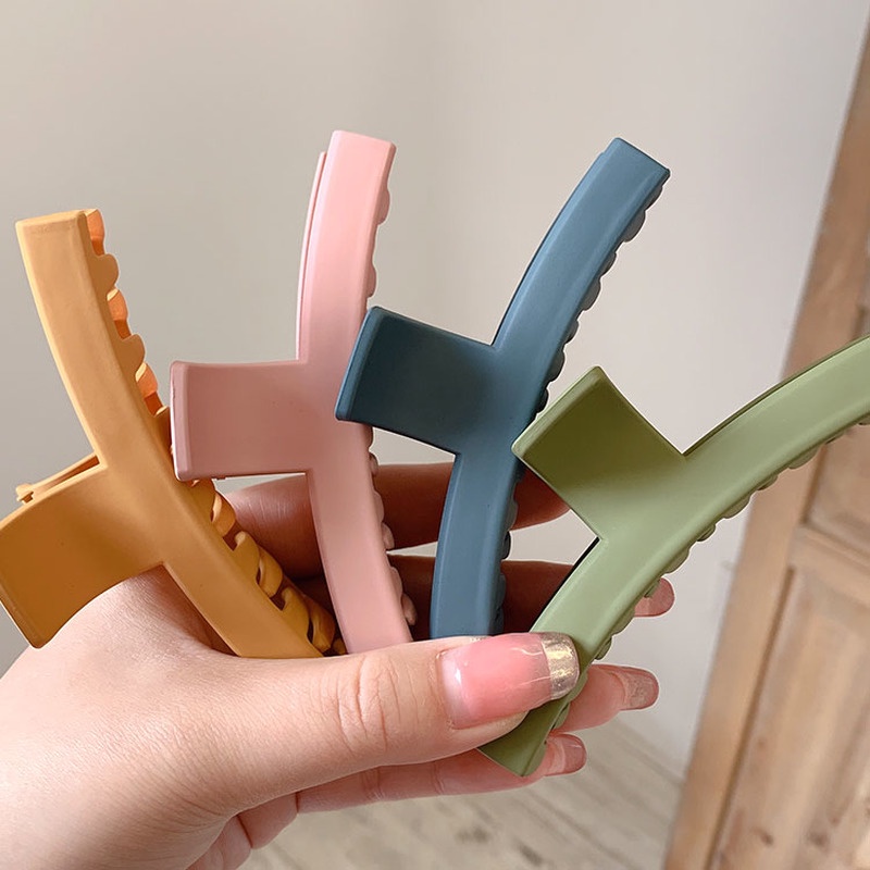 Kẹp tóc bằng nhựa acrylic nhám thanh lịch cho nữ