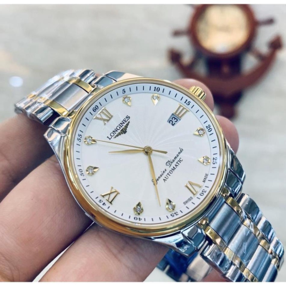 Đồng Hồ Nam lon.gines Sapphire L25184 Máy Cơ Automatic Nhật Mặt vân xoáy