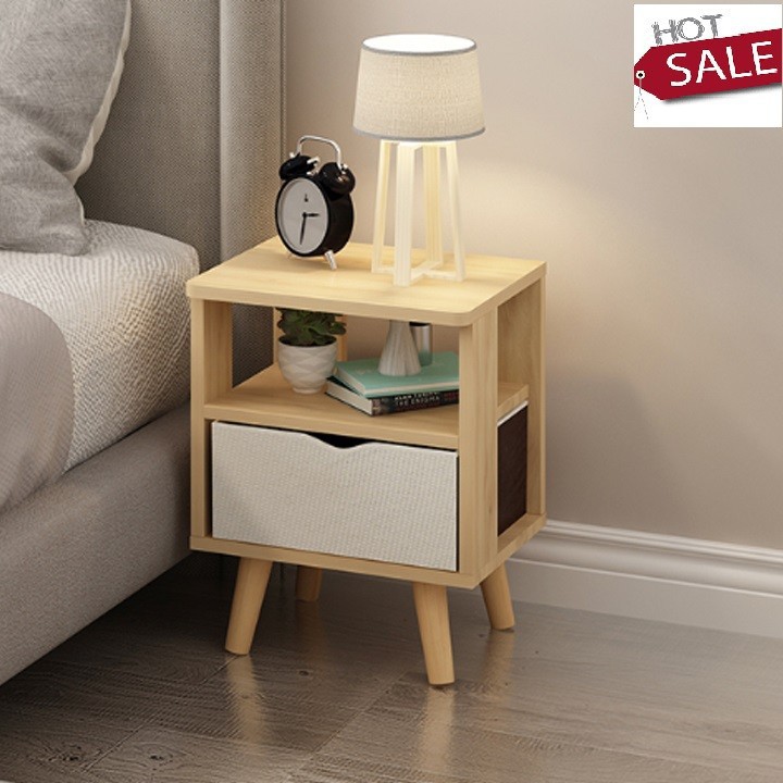 Bàn/táp đầu giường 4 chân bắc âu 1 ngăn kéo