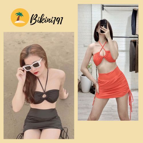 Bikini 2 mảnh, set bộ bơi áo 2 vạt quần chun Bikini191
