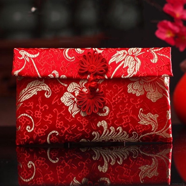 Bao Lì Xì Gấm Cao Cấp Nút Kết Đồng Tâm - May Mắn - Tài Lộc