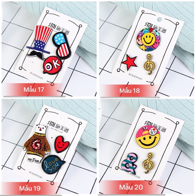 Sticker cài áo (nhiều mẫu)