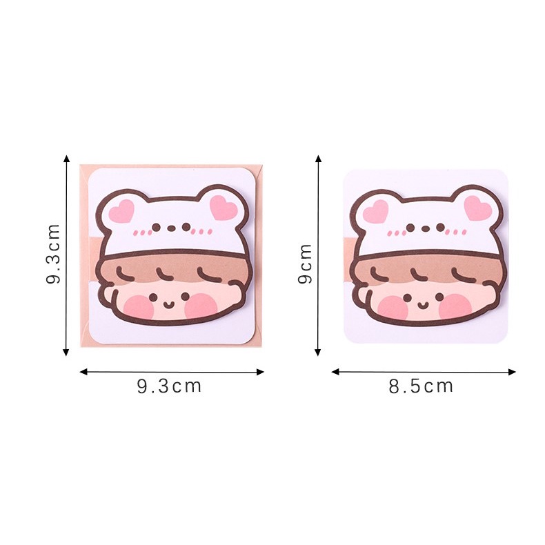 Thiệp chúc mừng hình chibi đáng yêu có kèm bao ngoài dùng cho sinh nhật quà tặng