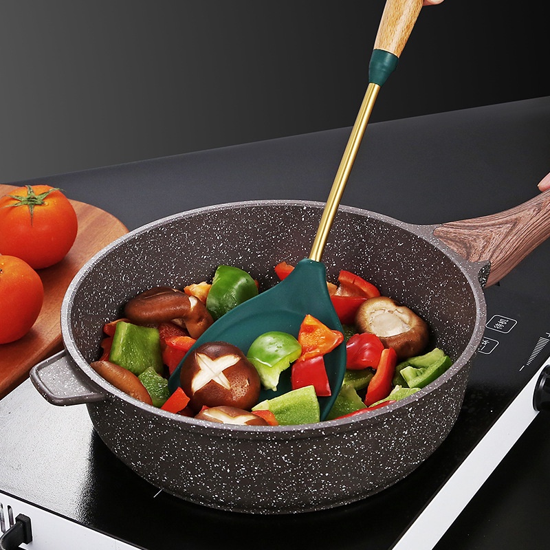 Xẻng Nấu Ăn Bằng Silicone Và Inox 304 Chống Dính Tiện Dụng