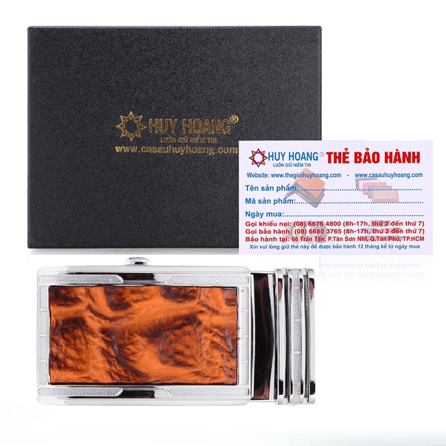 Đầu khóa da bò Huy Hoàng 3,5 phân đầu trắng màu đen, nâu, vàng bò HP9116-17-18