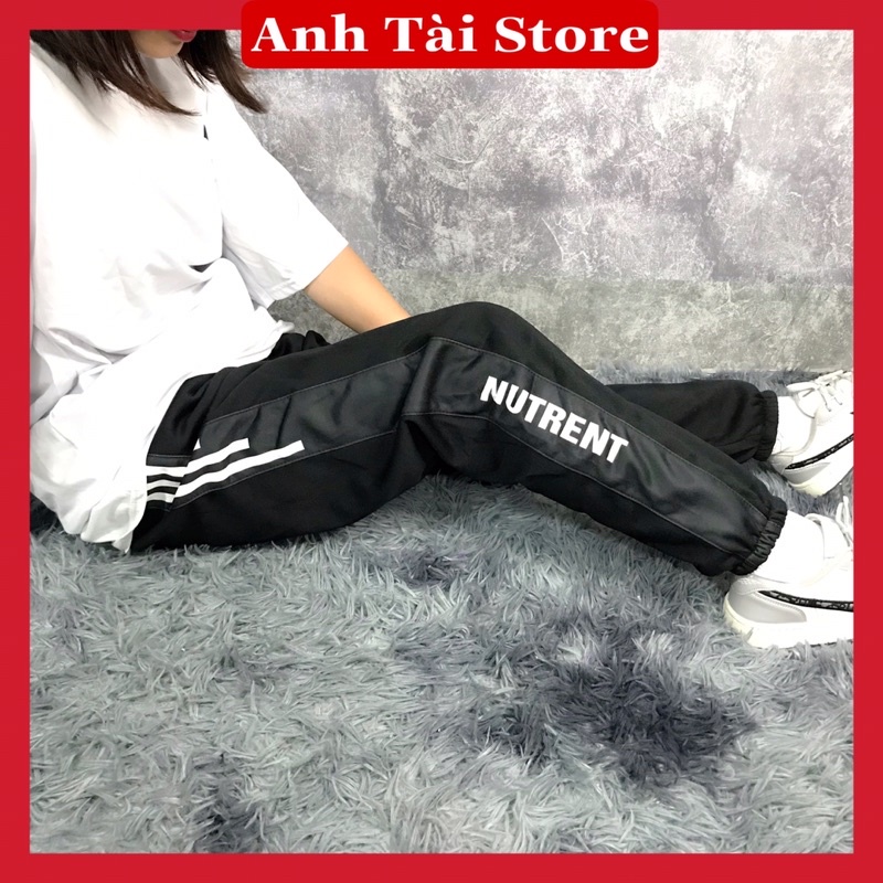 Quần jogger NUTRENT nam nữ thể thao 3 vạch chất nỉ bông giày đẹp AT 0001