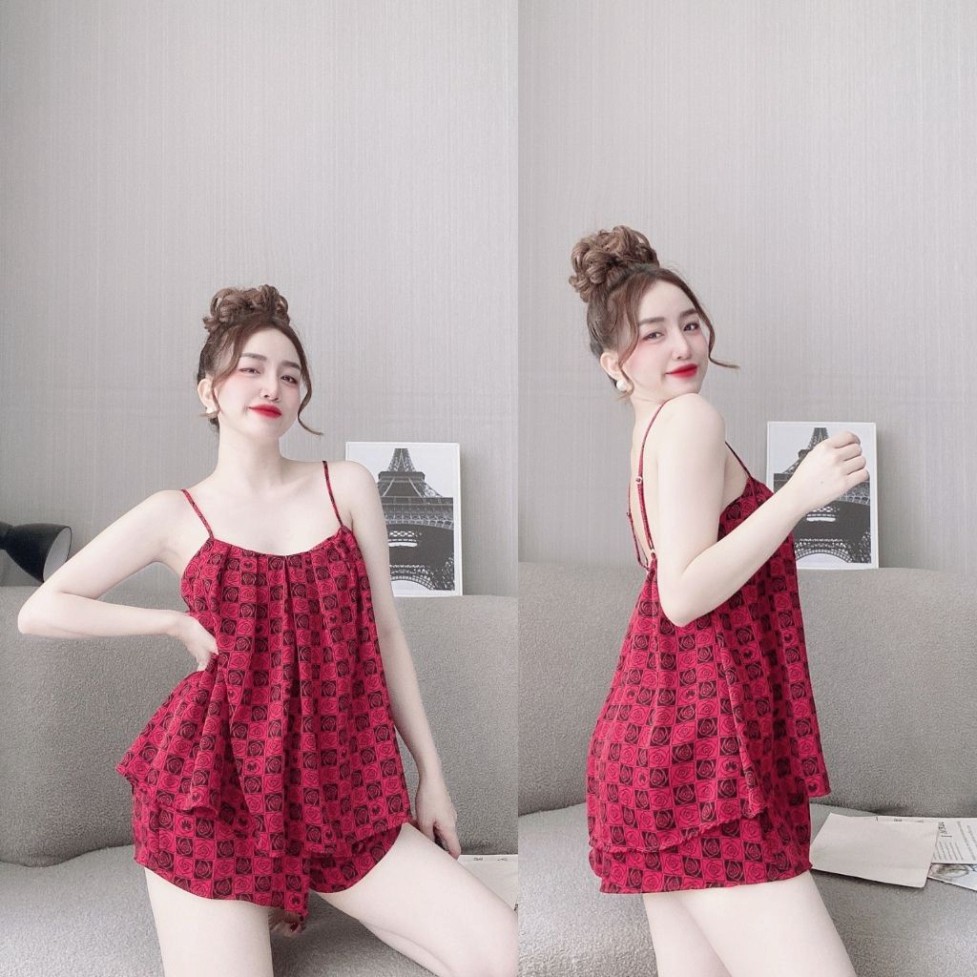 Đồ Ngủ Nữ BIGSIZE Đồ Ngủ Sexy lụa MANGO cao cấp mềm mại xinh xắn < 70KG | BigBuy360 - bigbuy360.vn