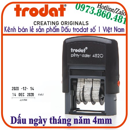 Dấu ngày tháng năm cao 4mm (Trodat 4820)