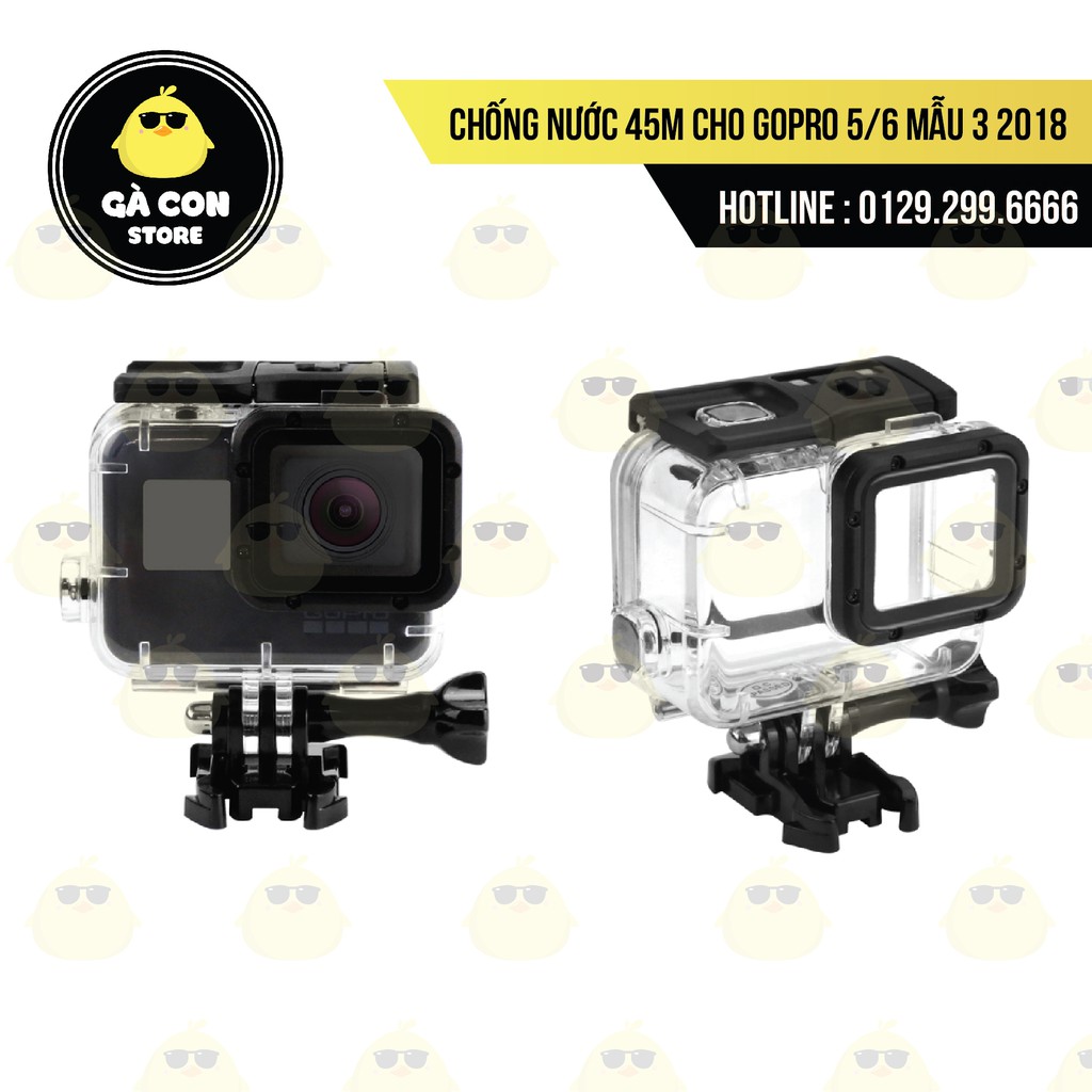 [Rẻ vô địch] Case chống nước gopro 5/6/7 hàng SHOOT chống nước cao cấp lên tới 45m - Combo kèm phao tay