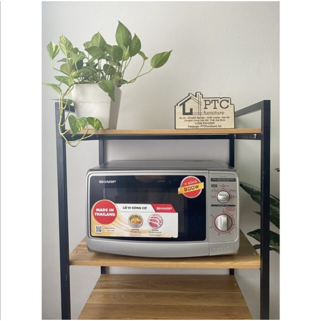 Kệ lò vi sóng 4 tầng. Kích thươc 110 x 60 x 40cm. Khung sắt sơn tĩnh điện. Ván gỗ MDF phủ melatium chống thấm cao cấp.
