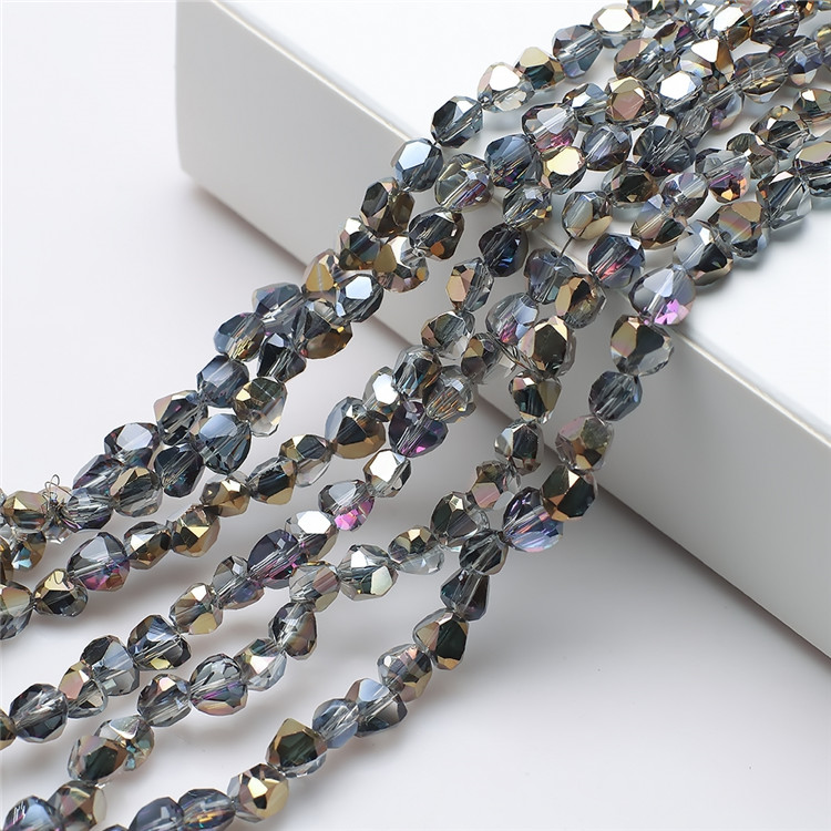 Set 80 Hạt Thủy Tinh Hình Trái Tim 8mm Nhiều Màu Dùng Làm Trang Sức Thủ Công