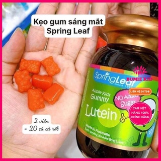 Kẹo gum bổ mắt Spring Leaf Gummies Lutein cho bé Springleaf 200g Bumie kid shop