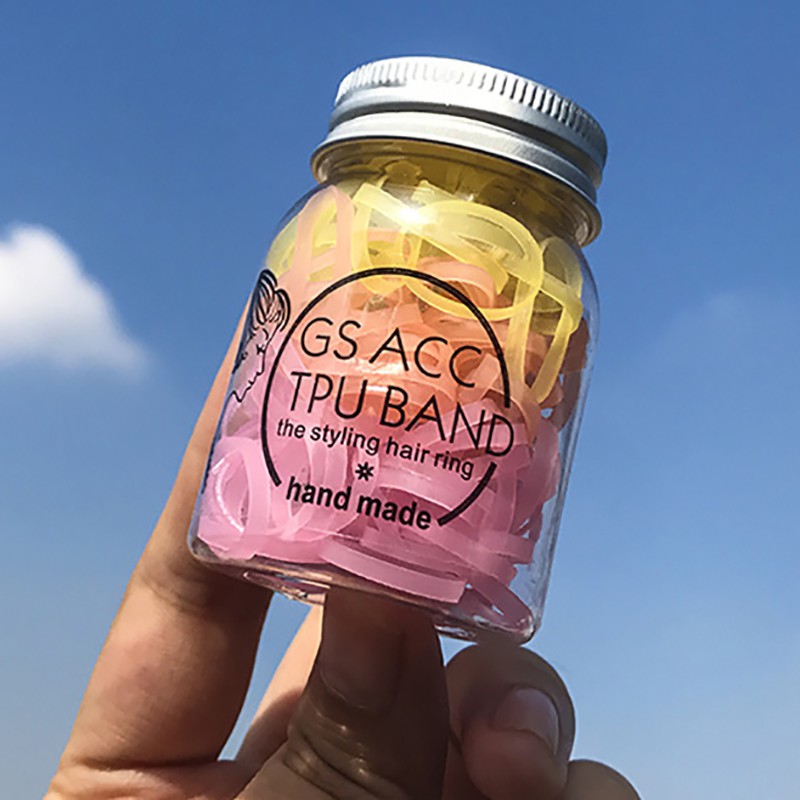 Hũ dây chun buộc tóc nhựa nhiều màu cho nữ