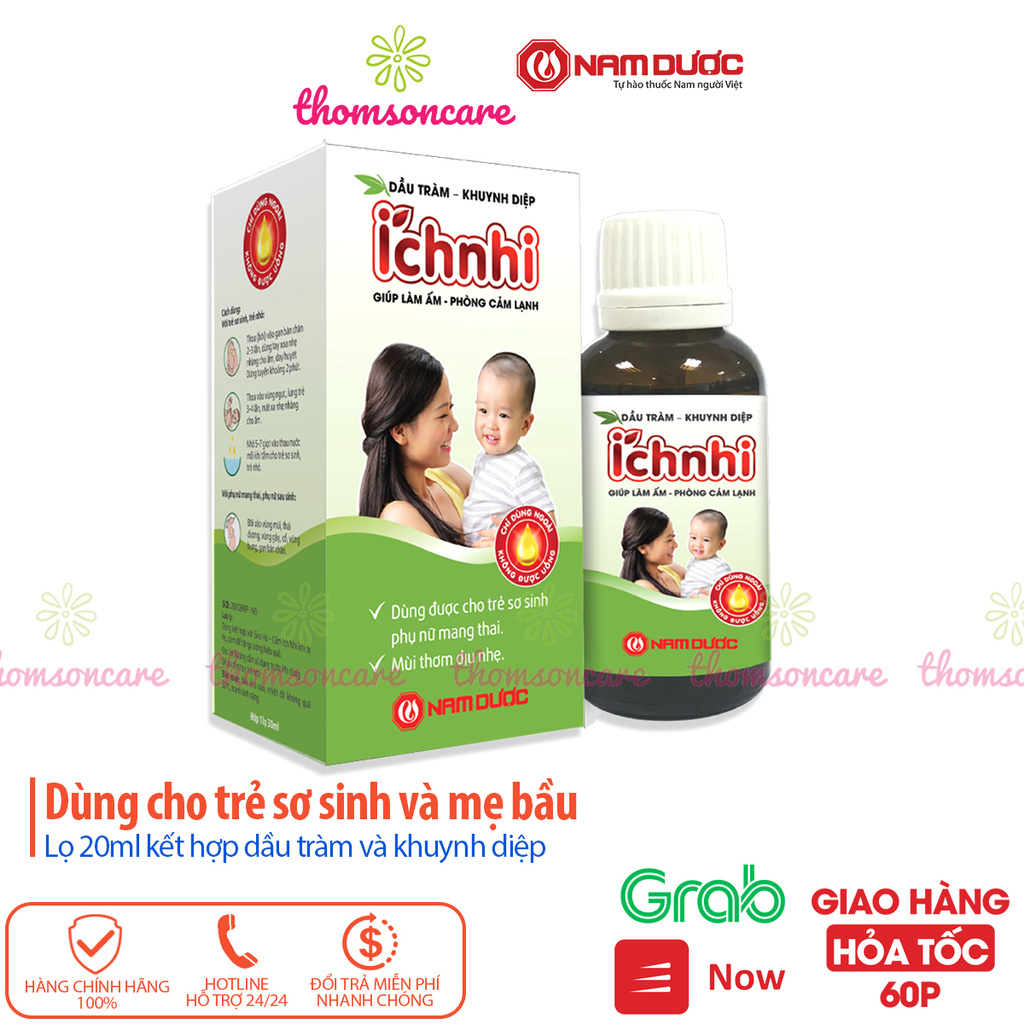 Dầu tràm khuynh diệp Ích Nhi lọ 20ml dùng được cho mẹ bầu và trẻ sơ sinh