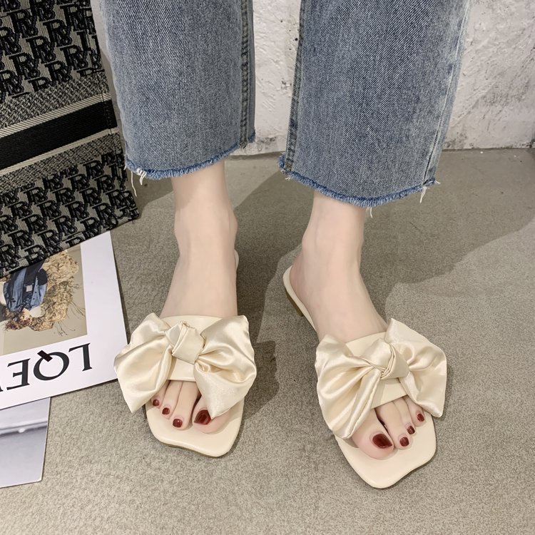 Qiaoyiluo Sandal Hở Ngón Đế Bằng Thắt Nơ Phong Cách Cổ Tích Thời Trang Mùa Hè Mới Dành Cho Bạn Nữ