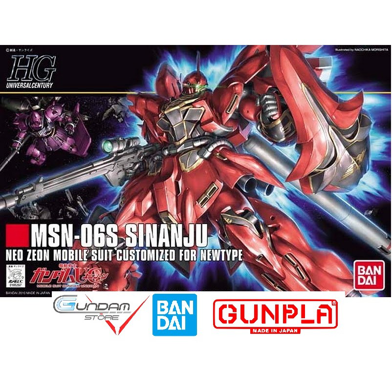 [ NHẬT BẢN ] Đồ Chơi Lắp Ráp Anime Mô Hình Gundam Bandai 1/144 Hg Sinanju Msn-06s Serie Hguc Gundam U.C