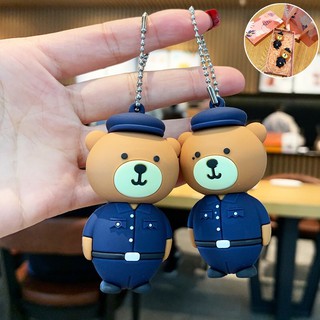 Móc khoá Gấu Cảnh sát Bác sĩ Mễ Kha Hình Khắc Luỹ