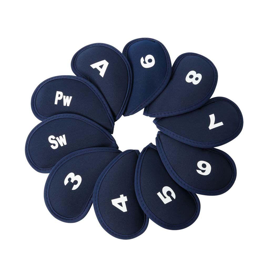 Set 10 Vỏ Bọc Bảo Vệ Đầu Gậy Đánh Golf Chất Liệu Sắt 3-SW