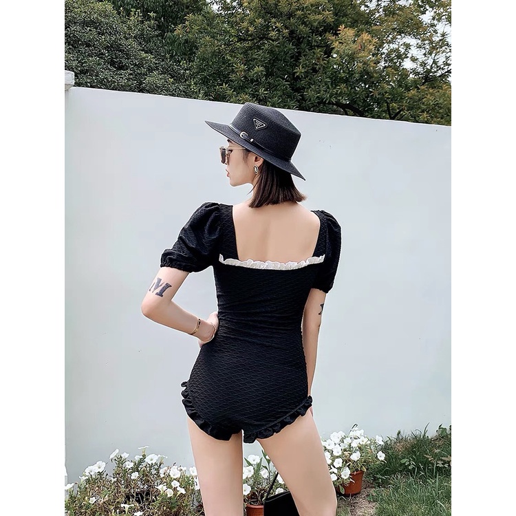 Bikini 2 mảnh dài tay cạp cao chất đẹp quảng châu kiểu váy ulzzang Hàn Quốc LUHAZO 9339 DK2T302