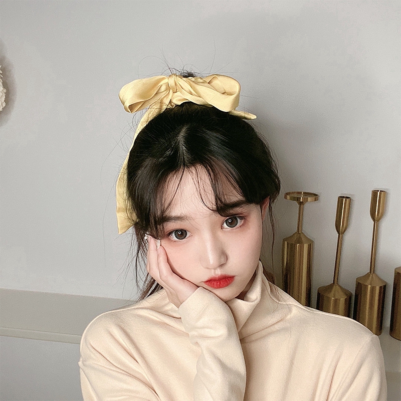 Dây buộc tóc đuôi ngựa thắt nơ lớn kiểu dáng đơn giản thời trang D062601