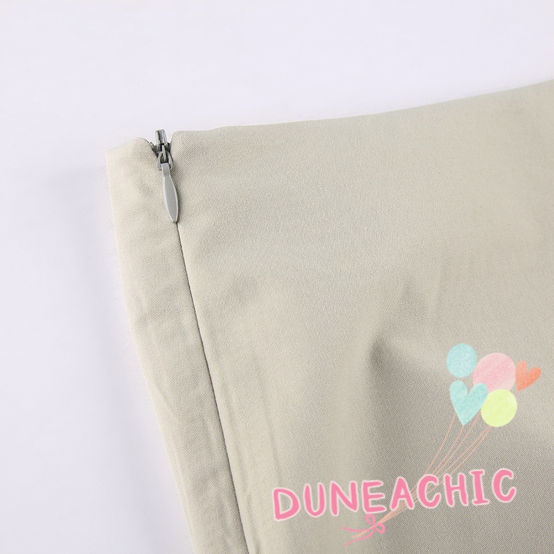 DUNEA Chân váy dài xẻ tà màu trơn thời trang cho nữ