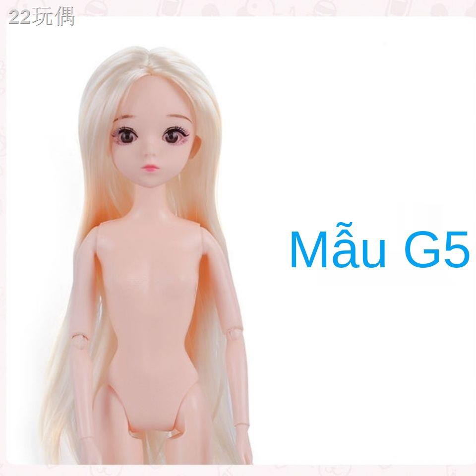 R30cm Mắt mô phỏng 3D Barbie girl Dress Up Toy Princess 6 Các khớp 12 Cơ thể Em bé khỏa thân