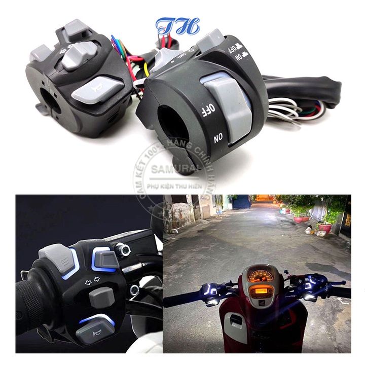 Cùm Công Tắc Led Light Master Sonic, Satria, Raider, Ex150 2019, Ex155, Vario, MSX, Sirius, Wave nhỏ