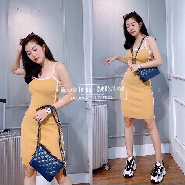Váy Len 2 Dây Viền Mã 409_Xưởng May Quang Anh